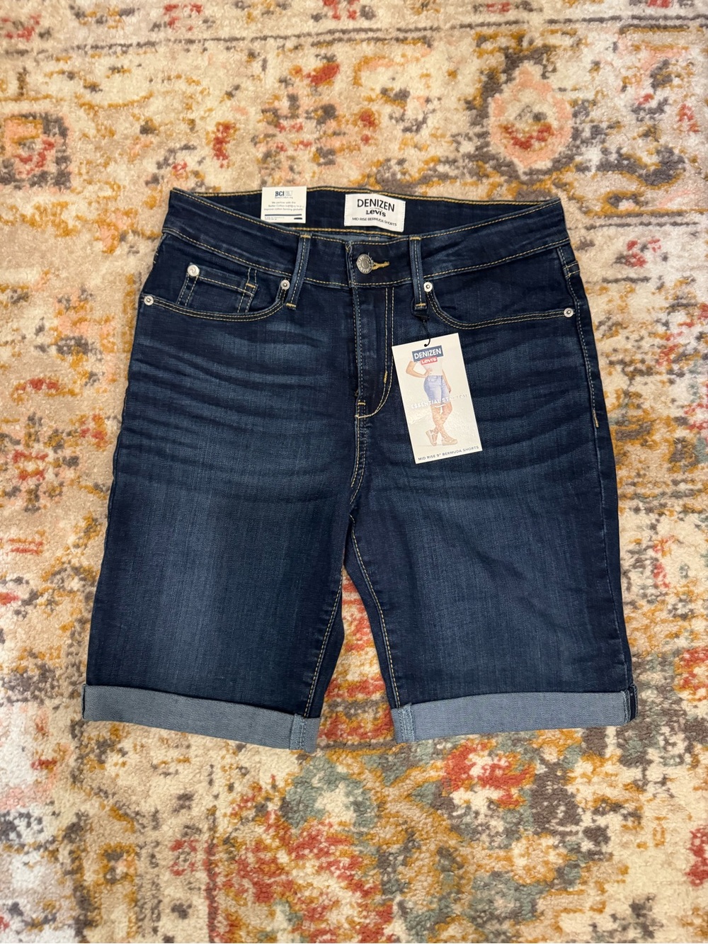 Denizen from Levi's Dark Blue Denim Jean Shorts